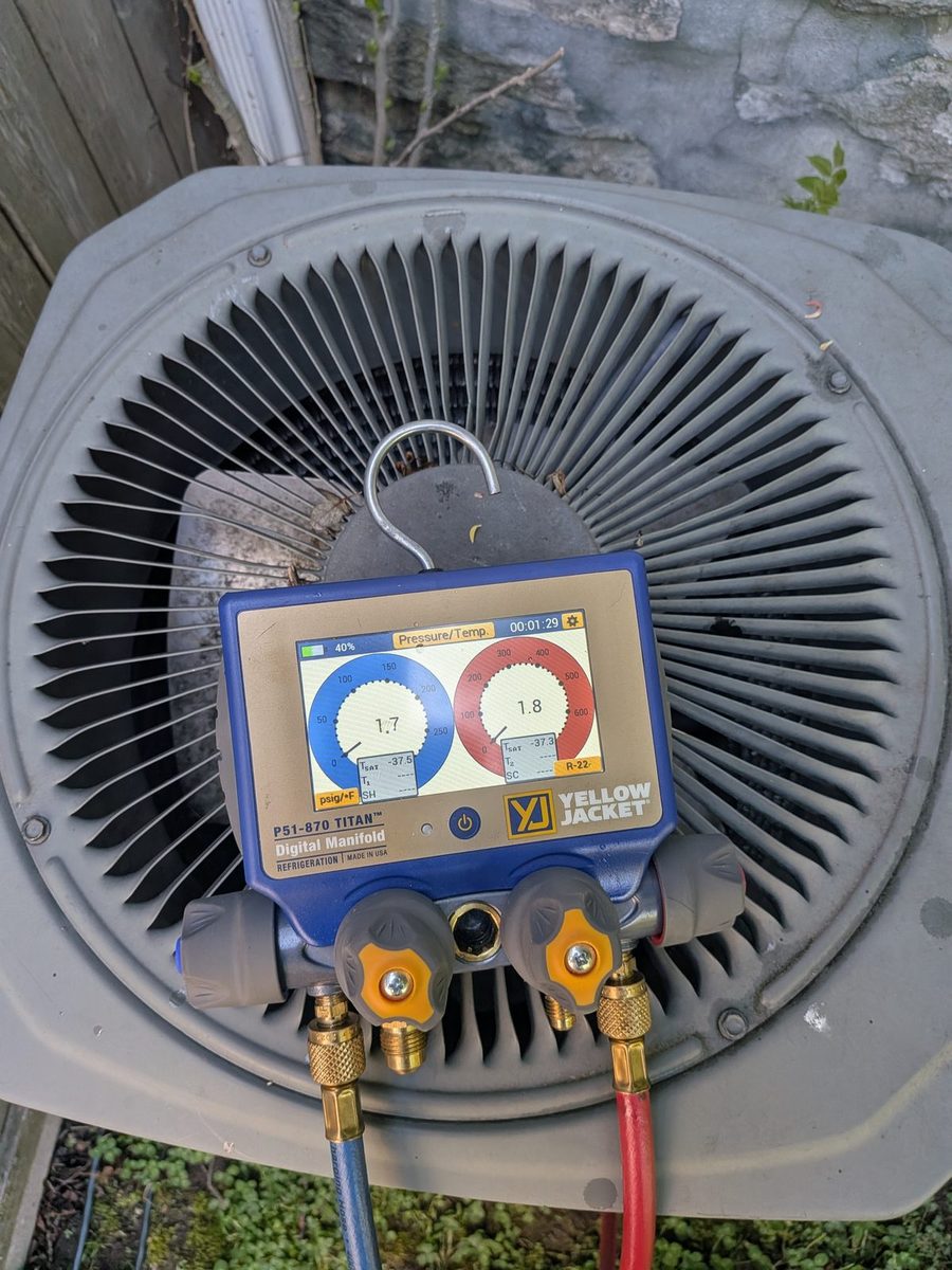Digital gauges on an AC condenser